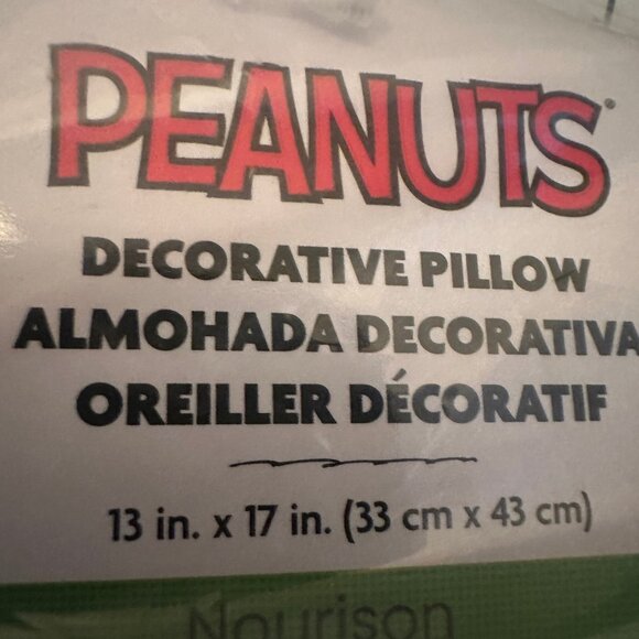 Snoopy With Red Bow Holiday Decorative Pillow NWT in Bag 13 x 17" - Picture 4 of 4